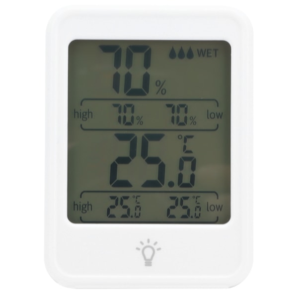 MC41 Termometer Hygrometer Digital Temperatur Fuktighetsmätare Testare med LCD-display Bakgrundsbelysning Vit