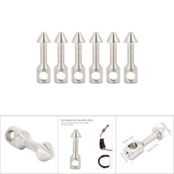 2/6PCS Hållbara rostfria stål Wishbone Spjutfiske Spjutpistol Band Dykare Tillbehör