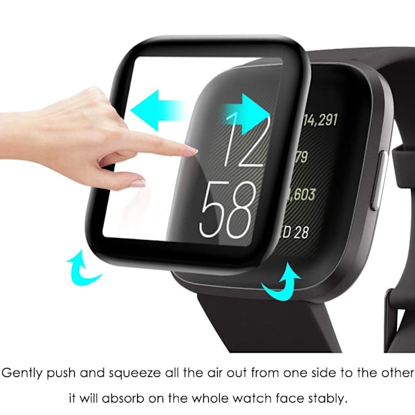 Ultratunn 2.5D Arc Kant Skärmskydd, MilitaryShield Max Täckning För Fitbit Versa 2, Högupplöst Klar Skydd, Kristallklar Tydlighet,
