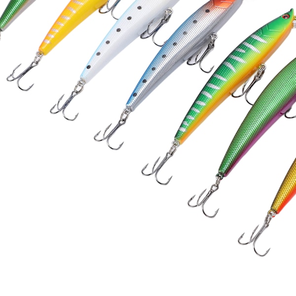 7 st fiskebete kit flytande mört simulering fiskebete tackle 11g per bete för sötvatten långskott