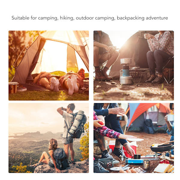 Mini fyrkantig campingspis kompakt hopfällbar vindskyddad utomhus ryggsäck picknick vandring bärbar gasbrännare