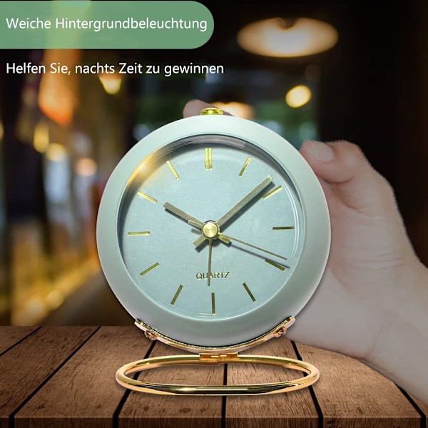 Elegant Skrivbordskompis: Klassisk Liten Design, Batteridriven Analog Väckarklocka, Med Lättanvända Knappar Och Bakgrundsbelysning För En Stilfull Och