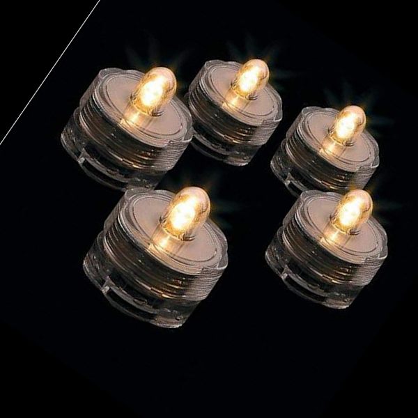 12x LED Vattentäta Nedsänkbara Tealights Flamlösa Tealight Batteridrivna Sub Ljus för Bröllop Jul Thanksgiving Fest Evenemang Heminredning