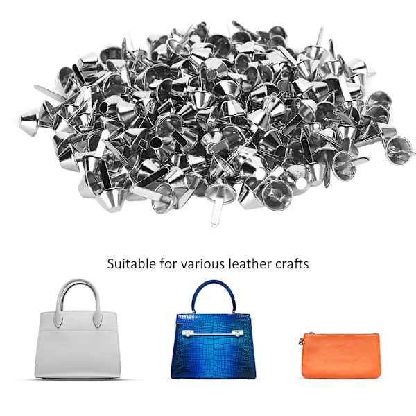 200 st platta fötter nitar silver DIY läder bagage väskor handväskor hantverkstillbehör 12mm