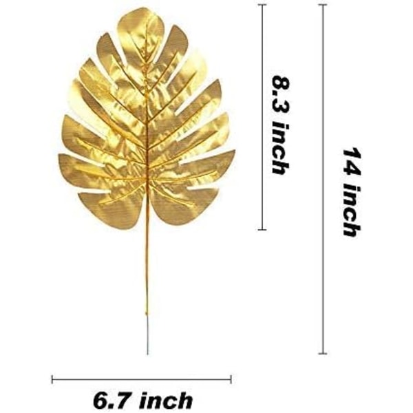 20-pack gyllene palmblad, konstgjorda tropiska palmblad för hawaiiansk luau-festdekoration
