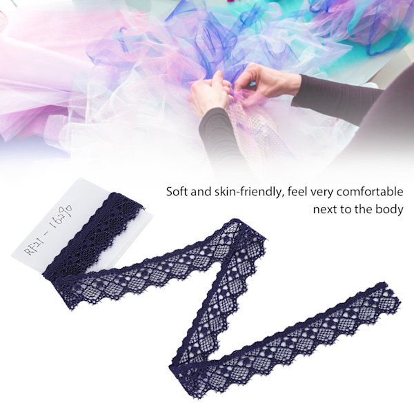 Spetsband Klädtillbehör Dekorera Hantverk DIY Material 10 Yard 2cm Bredd Mörkblå
