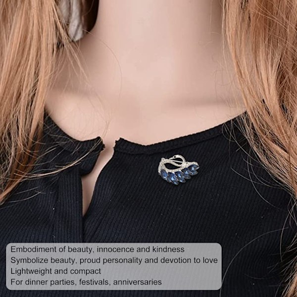 Brosch Pin Glänande Glittrande Elegant Blå Djur Strass Broscher Pins för Fest