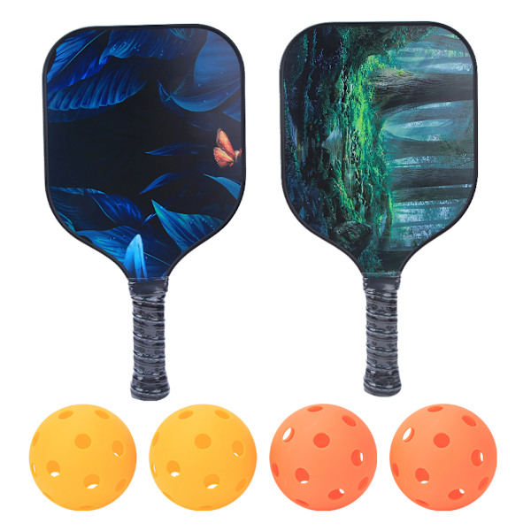 Pickleball-racketset i kolfiber - Professionellt set för utomhusbollsporter - Tillbehör för nybörjare/seniorspelare