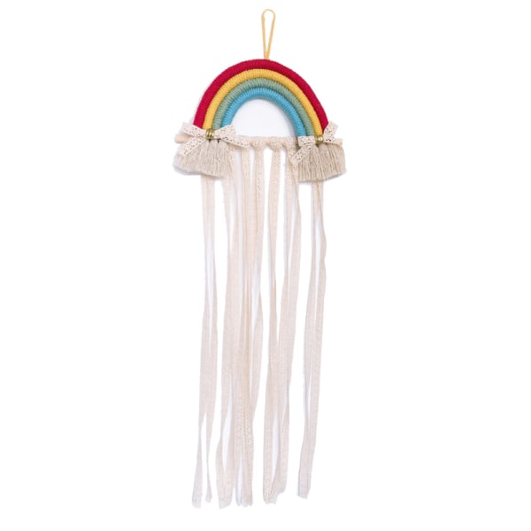 Rainbow Tofs Flätad hårbågehållare, hängande hårklämma
