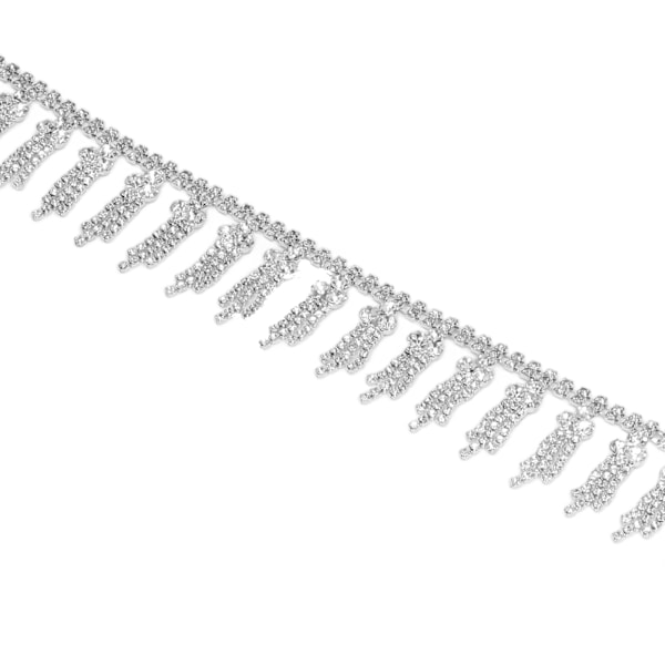 Rhinestone-frans 1 Yard Elegant Stil Mycket Hållbar Utsökt Glansig Miljövänlig Rostfri Bredt Använd Rhinestone TrimFlower