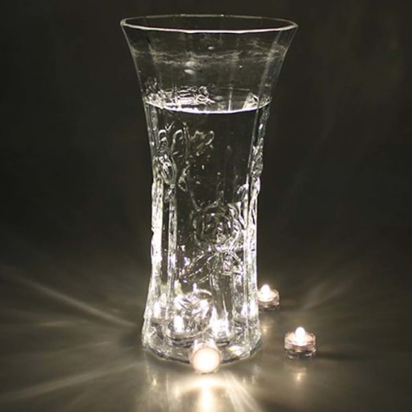 12x LED Vattentäta Nedsänkbara Tealights Flamlösa Tealight Batteridrivna Sub Ljus för Bröllop Jul Thanksgiving Fest Evenemang Heminredning