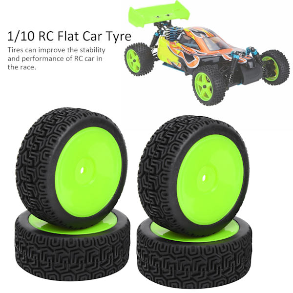 4 st 1/10 RC Flat Car Tyre Tire Ersättning Tillbehör för HSP / HPI High Speed RC Car Vert