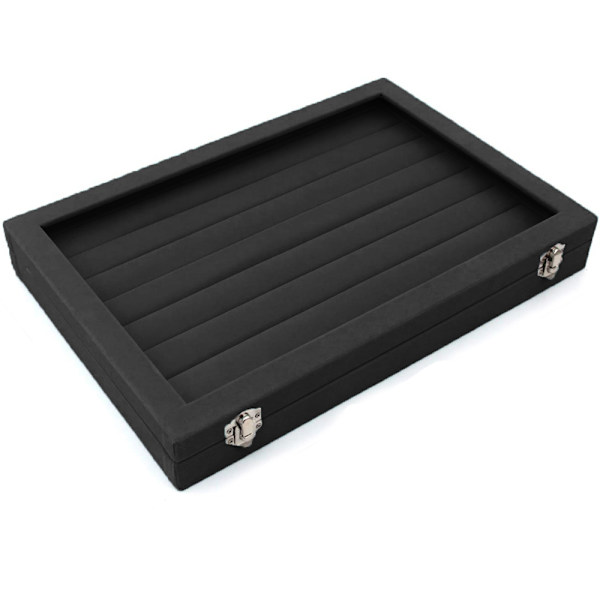 Ring Box Smyckesförvaring Sammetsdisplay Smyckeslåda Med 7
