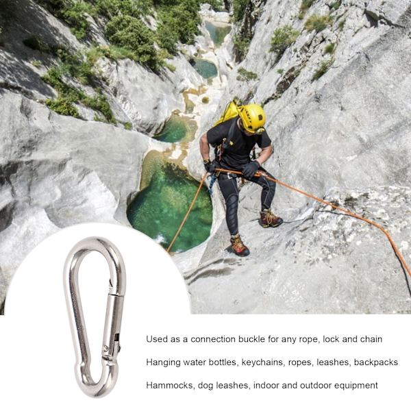 10 st karbinhake fjäder snäppkrok kraftig snabb länk 304 rostfritt stål för fågelmatare 7MM