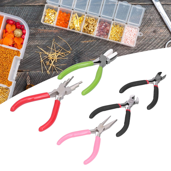 5-pack Tångset Diagonal Platt Näs Tång Bail Making Smycken Tång Hand Crimping Winding Verktyg