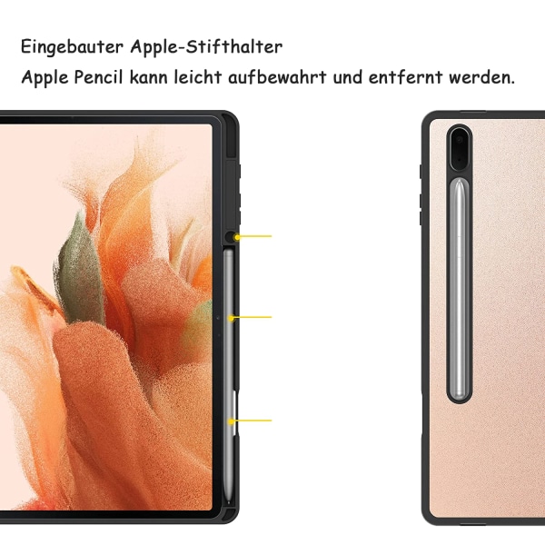 Fodral kompatibelt med Samsung Galaxy Tab S7 FE 12.4 5G/ S8+ Plus 5G 2022/ S7+ Plus 12.4 - Ultra tunt med stativfunktion Slim PU-läder Passar