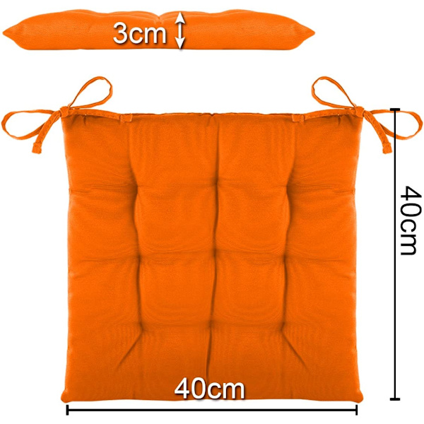 Utomhussittdyna, stolsdyna 40 x 40cm, tjockare och mjukare, orange