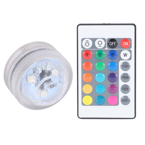 RGB nedsänkbara LED-lampor med fjärrkontroll 16 multifärger undervattensljus för damm pool fontän