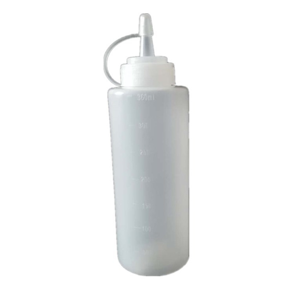 2-pack transparenta klämflaskor påfyllningsbar dispenser trycklock salladsdressing senap ketchup 360 ml