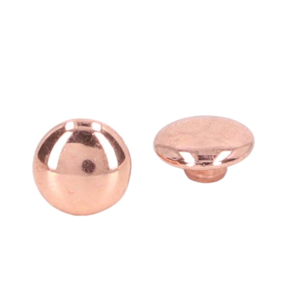 100 set dubbelsidiga nitar 7x8mm järnläder nitar DIY runda nitar för kläder väskor skobox roséguld