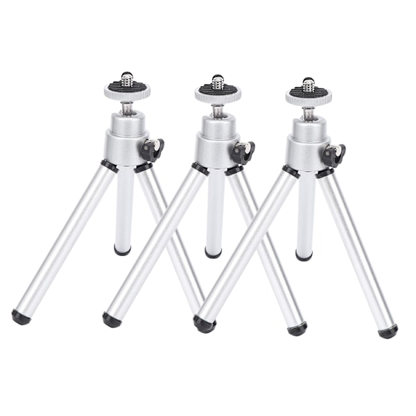 3PCS Aluminiumlegering Silver Stoving Varnish Mini Anti-Shake Teleskopstativ