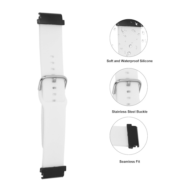 Ersättningsarmband 20mm Vattentät Mjuk Snabbfrigörande Silikon Klockarmband för Garmin Fenix 7S Vit