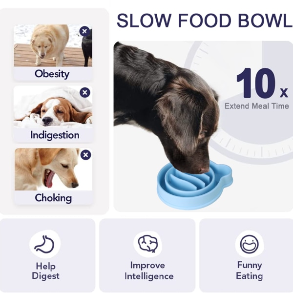Slow Feeder stora hundskålar för medelstor hundskål