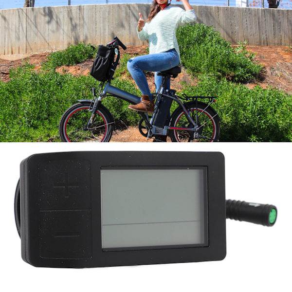 Elektrisk cykel LCD-displaymätare Vattentät 5-stiftskontakt Cykelkonverteringsmätare för Bafang-kontroller 24‑48V