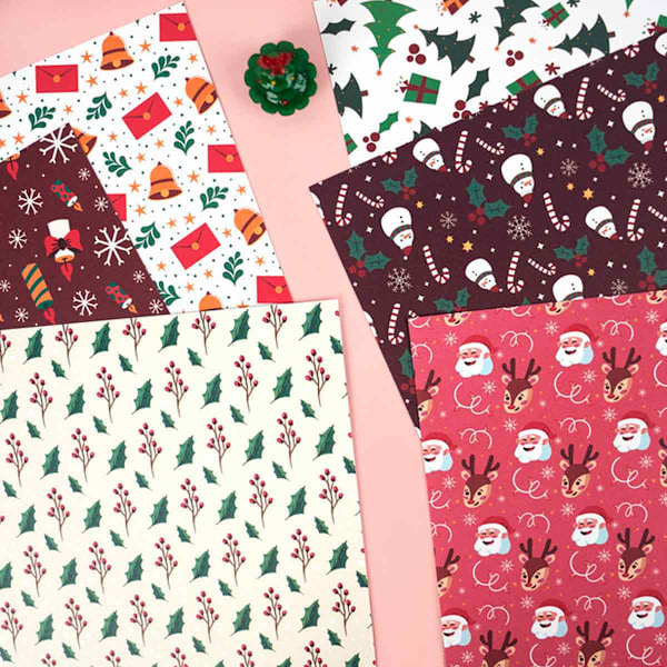Scrapbooking-material, 24 ark dekorativt pysselpapper med 12 distinkta designer, dubbelsidigt tryck för oändliga möjligheter, finaste kvalitet
