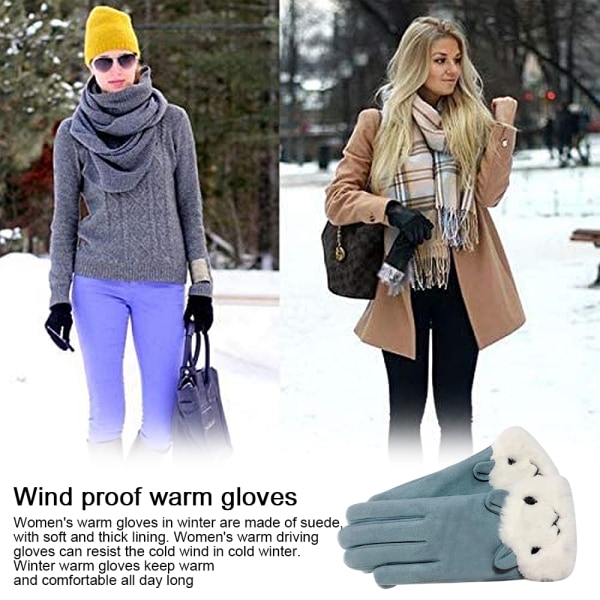 Vinterhandskar för kvinnor Kallt väder pekskärm texthandskar