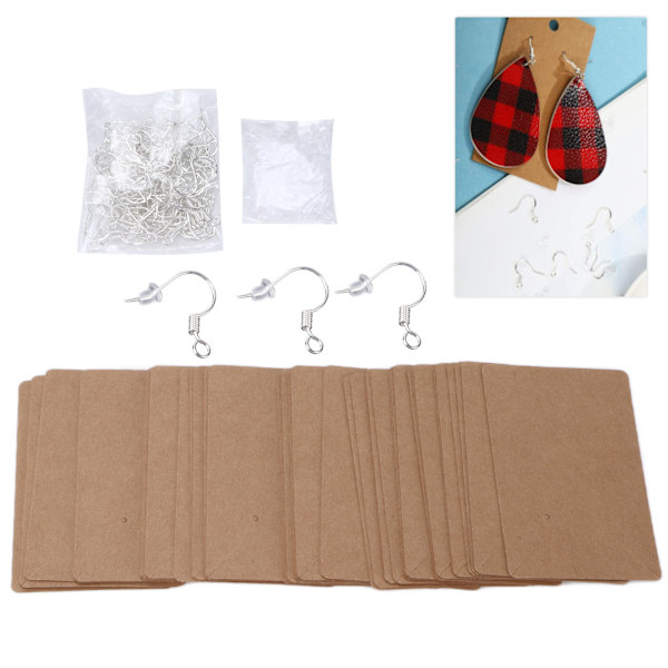 250 st örhängen tillbehör kit DIY smycken gör-det-själv-kit med krokar baksida displaykort