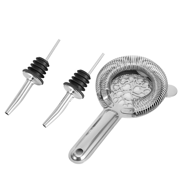 7-delad Cocktail Shaker-set i Borstat Silverfärgad Rostfritt Stål, Bartender Kit, Bartillbehör
