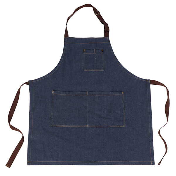 Unisex Denim Arbetsfickor Förkläde för Ritning Målning Restaurang Kaffe Servitör (Blå)