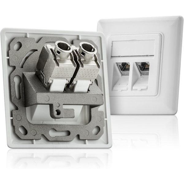 2X Modul Keystone Cat 6a Jack - Skärmad STP RJ45-kontakt Installation Snap-in Montering Okablat Cat 500Mhz 10GBit/s