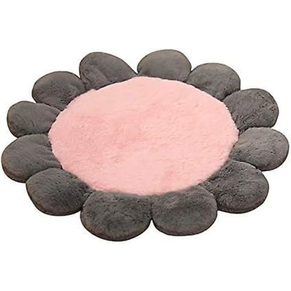 Mjuk plysch liten söt och mysig pastellrosa blommig hund- och kattsäng, tvättmaskin och torktumlare