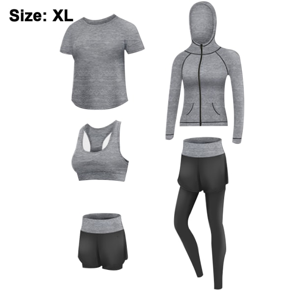 Sportkläder för kvinnor yoga kläder set 5-delade sportkläder jogging