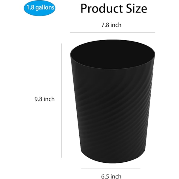 Platsbesparande design för hemmakontor, stilren modern design smal profil mini papperskorg, kompakt soptunna för små utrymmen, högkvalitativ och hållbar