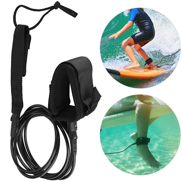 TPU Stark Surfbräda Surfbräda Leash String Benfotrep Svart Surfbräda Fotrep
