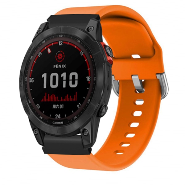 22mm Silikonklockarmband Smart Sports Watch Band Remmar Ersättning för Garmin Fenix 7 6 5 Orange