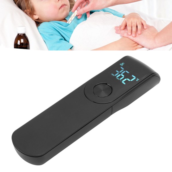 Innovativ Beröringsfri Infraröd Termometer, Medicinsk Precision för Snabba Tester Hemma, Hygienisk Design för Vuxna, Bebisar & Äldre, Svart