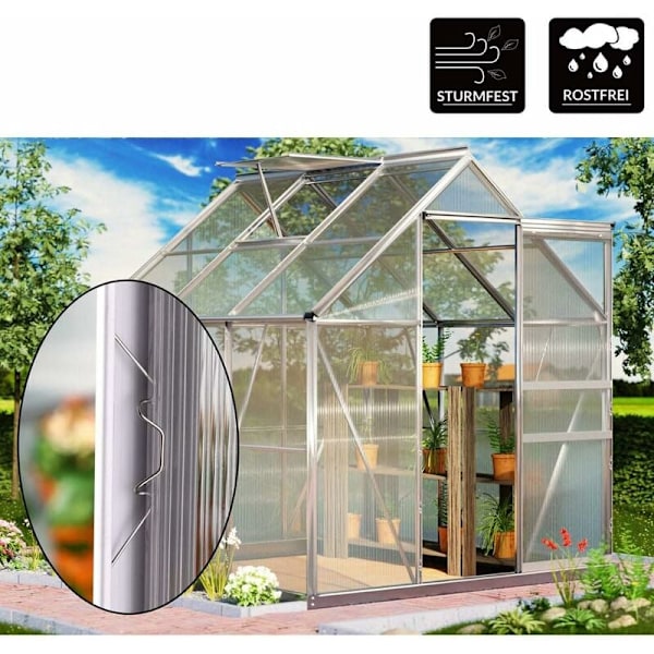 Greenhouse Guardian, Starka fästklämmor för dubbelkammarplattor, bladfjäderklämmor som säkerställer stormsäkert skydd i ditt växthus