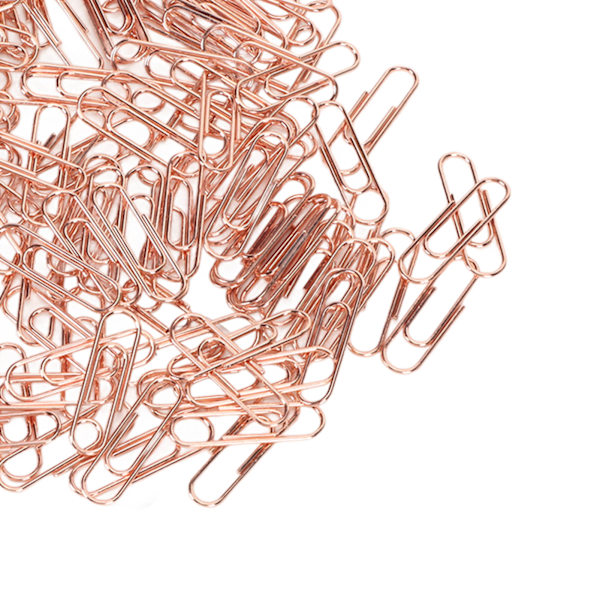 1,1 tum 100 st papperklämmor Rostskydd Ökad halkskydd Bärbara metalliska papperklämmor för kontor Daglig användning Roséguld