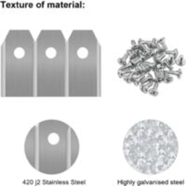 45 x Titanersättningsblad, gräsklipparblad för alla Husqvarna Automower, Gardena, Yardforce robotgräsklippare, Heavy Duty (3g/0,75mm) med