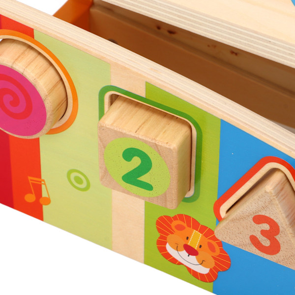 Form sorter xylofon 2 i 1 Trä pedagogiska färgglada hamrande bultande leksaker för småbarn