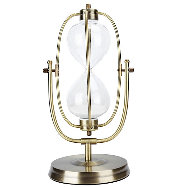 Timglas Timer Sandklocka 30 Minuter Sandglas Prydnad Metall Glas Hantverk Present Studie Dekor