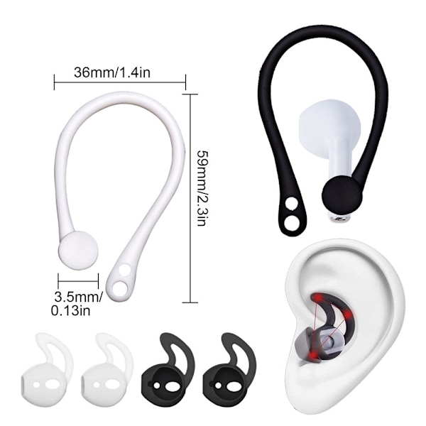 Öronkrokar Kompatibel med AirPods EarPods Anti-Slip, Ear Holder Sport