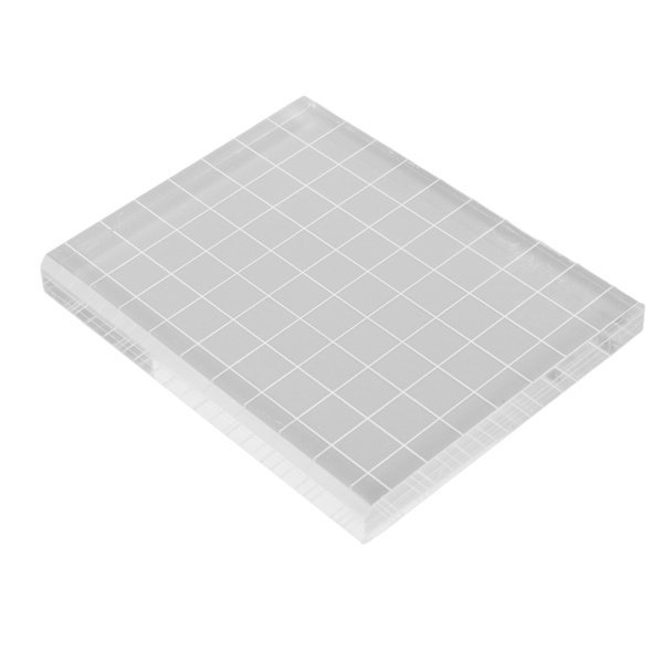 Akryl stämpelblock Genomskinliga linjer Transparent styv DIY Genomskinlig stämpelblock för kort Anteckningsböcker Dagböcker Inbjudningar