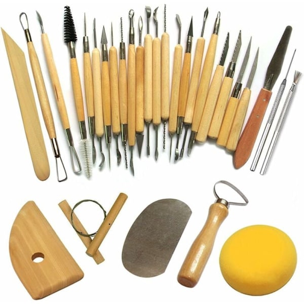 Masterpiece Maker, Dubbelsidig Design Keramik Skärverktyg, Utsökt Design Konst Hantverk Kit, 30 st