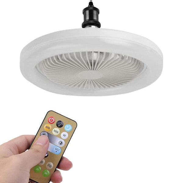 Takfläktar med belysning 30W dimbar fläktlampa modern smart E27 lamphuvud fläktlampa för hem sovrum vardagsrum