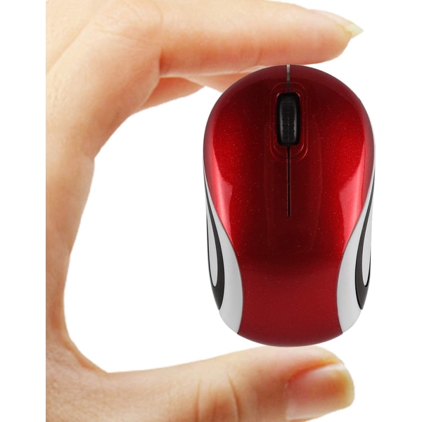 Mini liten trådlös mus barnstorlek optisk bärbar med USB-mottagare röd